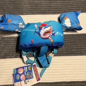 Kids Blue Shark Swim Vest size 33-55lbs
